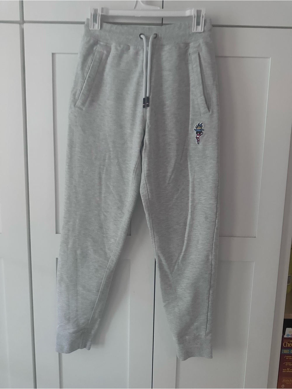 GOAT USA Light Grey Women's Drawstring Track Joggers with Embroidered Detail